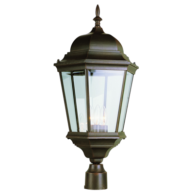 Trans Globe Lighting 51001 SWI 3 Light Post Lantern in Swedish Iron